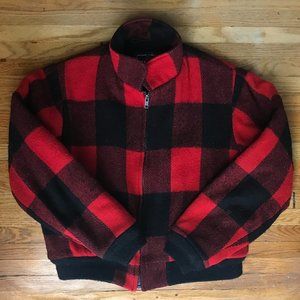 Vintage Woolrich Woman Buffalo Plaid Bomber Jacket
